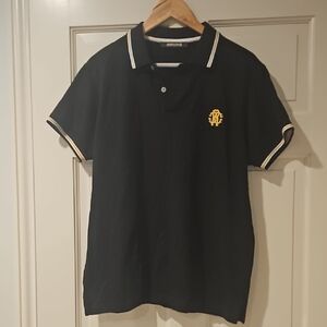 Roberto Cavalli Black Polo with Yellow Emblem